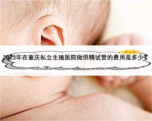2023年在重庆私立生殖医院做供精试管的费用是多少？